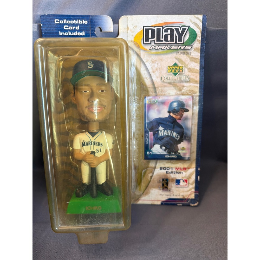 Upper Deck 2001 Play Makers Ichiro Suzuki Bobblehead Seattle Mariners MLB Card